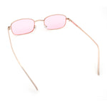 Mens Small Snug Narrow Rectangular Pimp Metal Rim Sunglasses