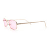 Mens Small Snug Narrow Rectangular Pimp Metal Rim Sunglasses