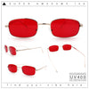 Mens Small Snug Narrow Rectangular Pimp Metal Rim Sunglasses