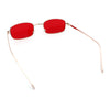 Mens Small Snug Narrow Rectangular Pimp Metal Rim Sunglasses