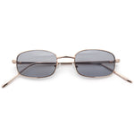 Mens Small Snug Narrow Rectangular Pimp Metal Rim Sunglasses