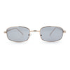 Mens Small Snug Narrow Rectangular Pimp Metal Rim Sunglasses