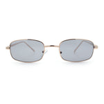 Mens Small Snug Narrow Rectangular Pimp Metal Rim Sunglasses
