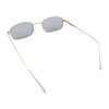 Mens Small Snug Narrow Rectangular Pimp Metal Rim Sunglasses