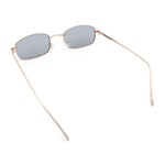Mens Small Snug Narrow Rectangular Pimp Metal Rim Sunglasses