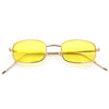 Mens Small Snug Narrow Rectangular Pimp Metal Rim Sunglasses