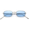 Mens Small Snug Narrow Rectangular Pimp Metal Rim Sunglasses