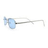 Mens Small Snug Narrow Rectangular Pimp Metal Rim Sunglasses