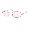 Mens Small Snug Narrow Rectangular Pimp Metal Rim Sunglasses