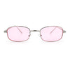 Mens Small Snug Narrow Rectangular Pimp Metal Rim Sunglasses