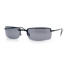 Mens Spring Hinge Narrow Rectangular Rimless Classy Metal Rim Sunglasses