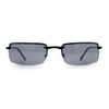 Mens Spring Hinge Narrow Rectangular Rimless Classy Metal Rim Sunglasses