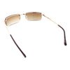 Mens Spring Hinge Narrow Rectangular Rimless Classy Metal Rim Sunglasses