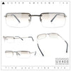 Mens Spring Hinge Narrow Rectangular Rimless Classy Metal Rim Sunglasses