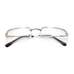 Mens Spring Hinge Narrow Rectangular Rimless Classy Metal Rim Sunglasses