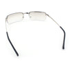 Mens Spring Hinge Narrow Rectangular Rimless Classy Metal Rim Sunglasses