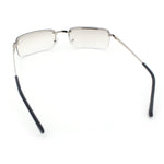 Mens Spring Hinge Narrow Rectangular Rimless Classy Metal Rim Sunglasses