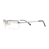 Mens Spring Hinge Narrow Rectangular Rimless Classy Metal Rim Sunglasses