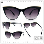 SA106 Womens High Point Squared Half Rim Look Cat Eye Sunglasses