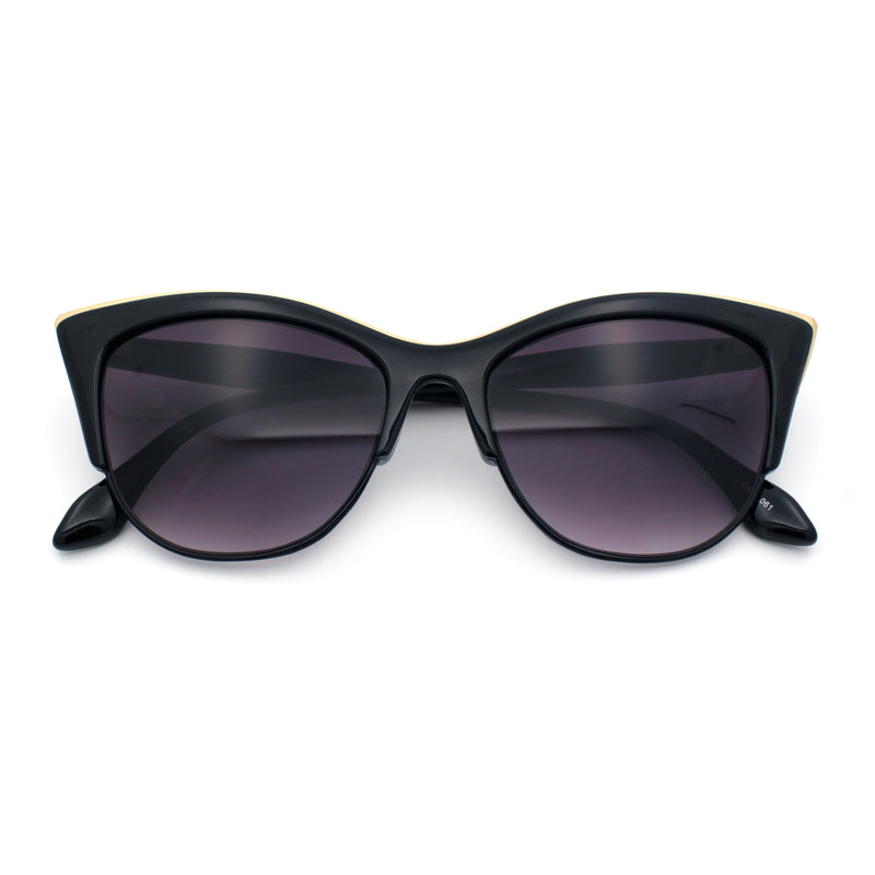 SA106 Womens High Point Squared Half Rim Look Cat Eye Sunglasses