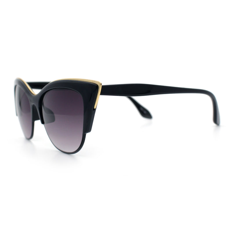 SA106 Womens High Point Squared Half Rim Look Cat Eye Sunglasses