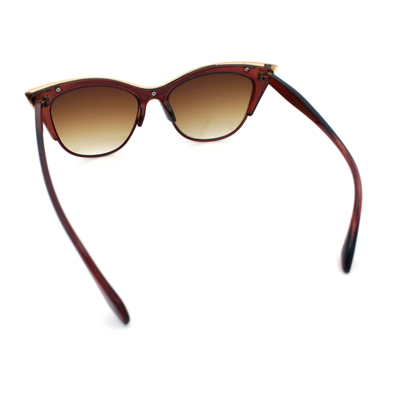 SA106 Womens High Point Squared Half Rim Look Cat Eye Sunglasses