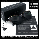 SA106 Womens High Point Squared Half Rim Look Cat Eye Sunglasses