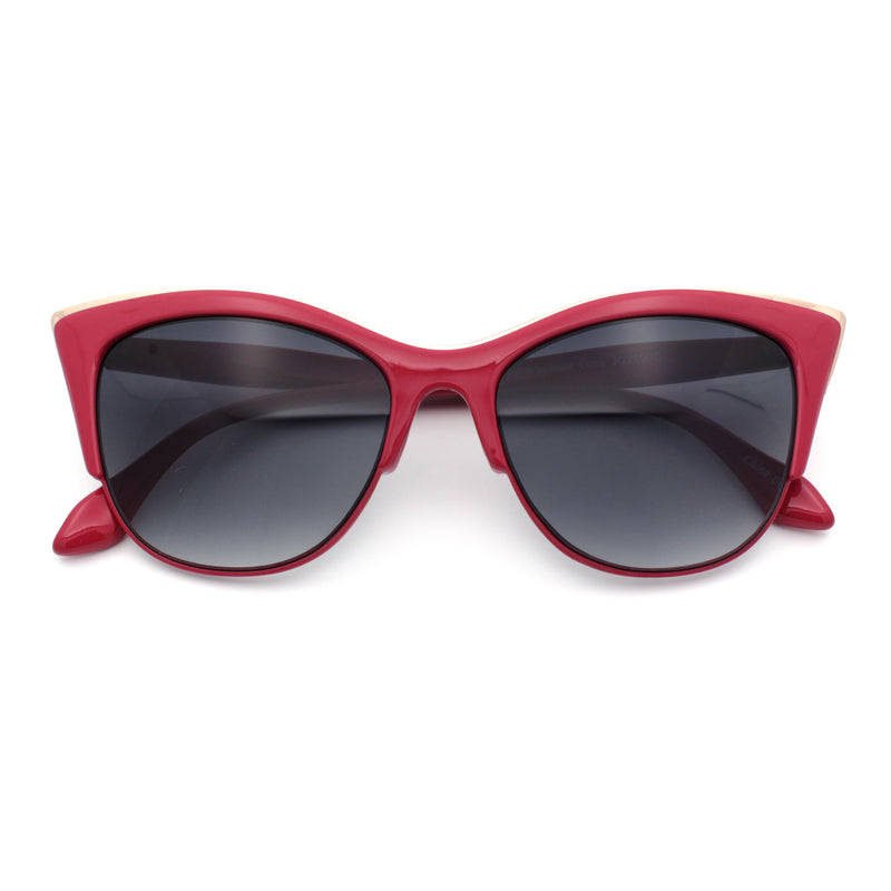 SA106 Womens High Point Squared Half Rim Look Cat Eye Sunglasses