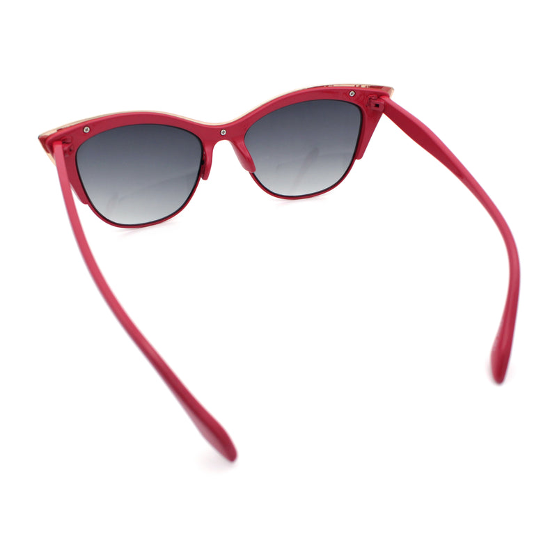 SA106 Womens High Point Squared Half Rim Look Cat Eye Sunglasses