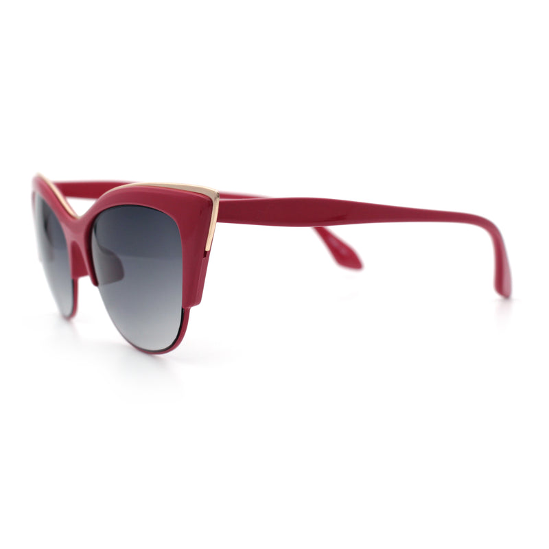 SA106 Womens High Point Squared Half Rim Look Cat Eye Sunglasses