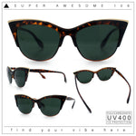 SA106 Womens High Point Squared Half Rim Look Cat Eye Sunglasses