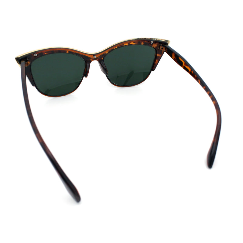 SA106 Womens High Point Squared Half Rim Look Cat Eye Sunglasses