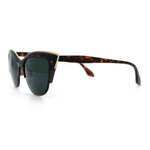 SA106 Womens High Point Squared Half Rim Look Cat Eye Sunglasses