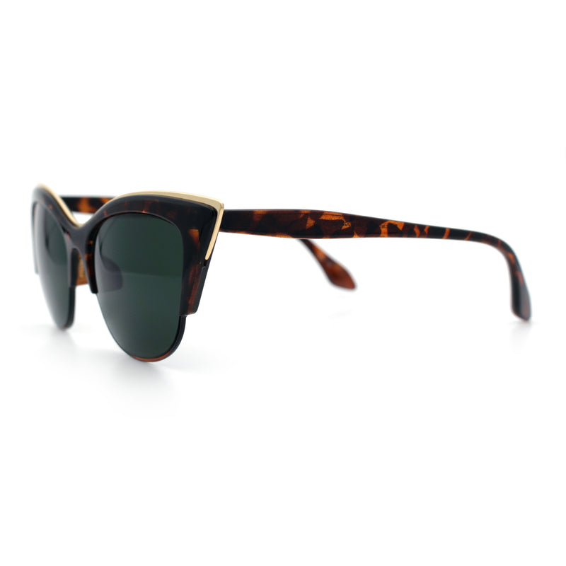 SA106 Womens High Point Squared Half Rim Look Cat Eye Sunglasses