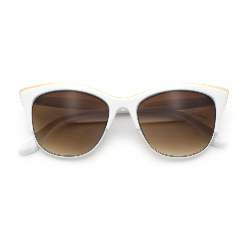 SA106 Womens High Point Squared Half Rim Look Cat Eye Sunglasses