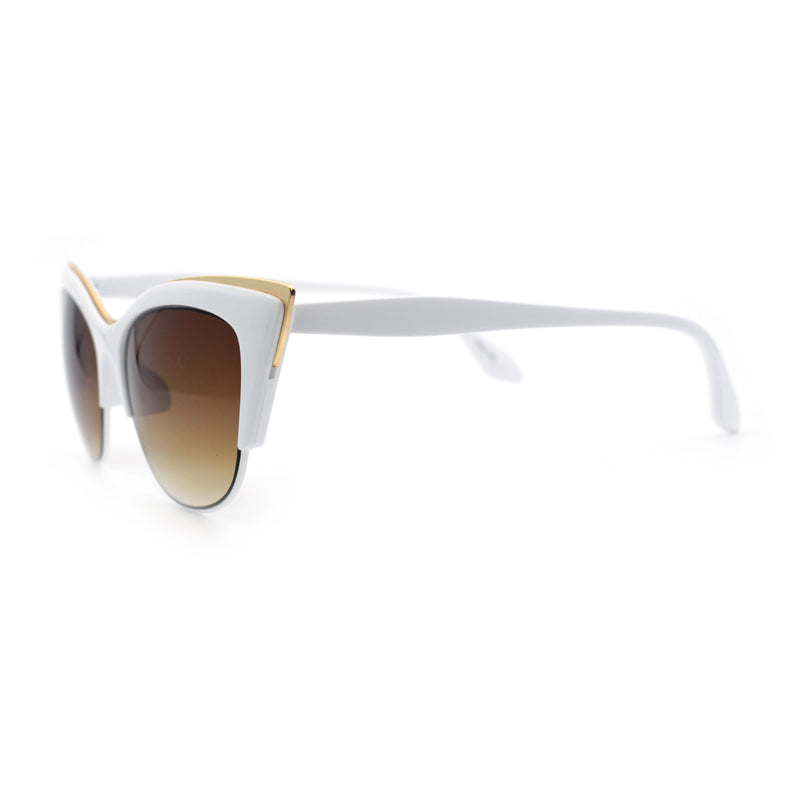 SA106 Womens High Point Squared Half Rim Look Cat Eye Sunglasses