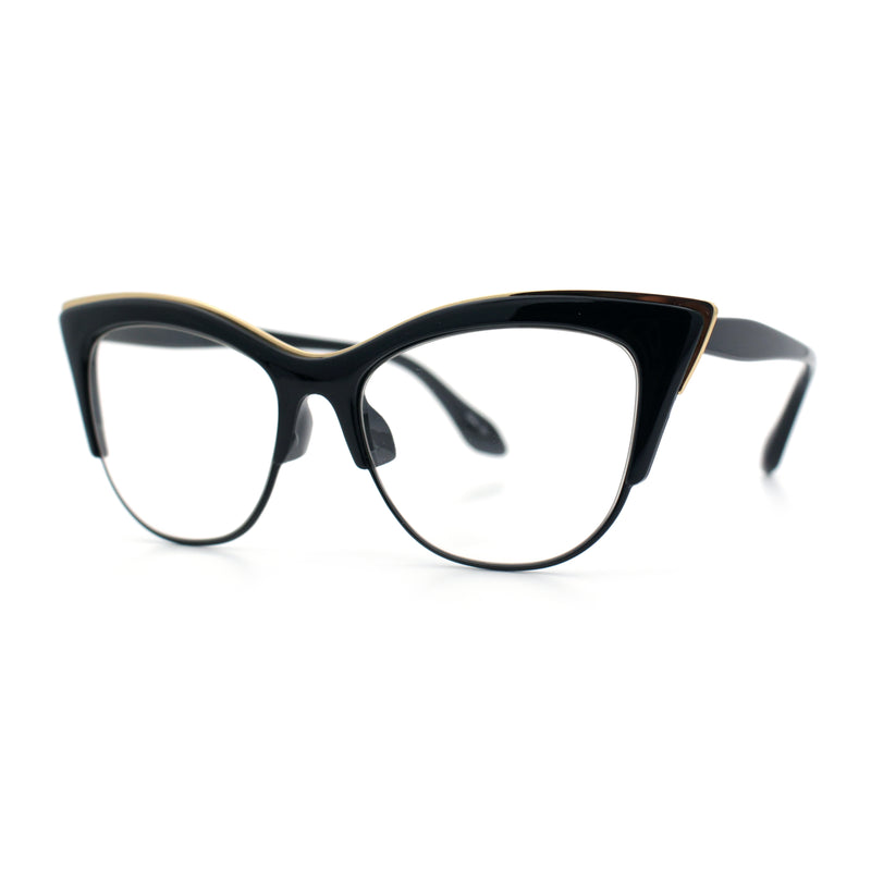 SA106 Womens High Point Squared Half Rim Look Cat Eye Glasses