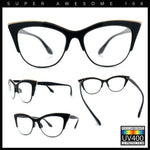SA106 Womens High Point Squared Half Rim Look Cat Eye Glasses