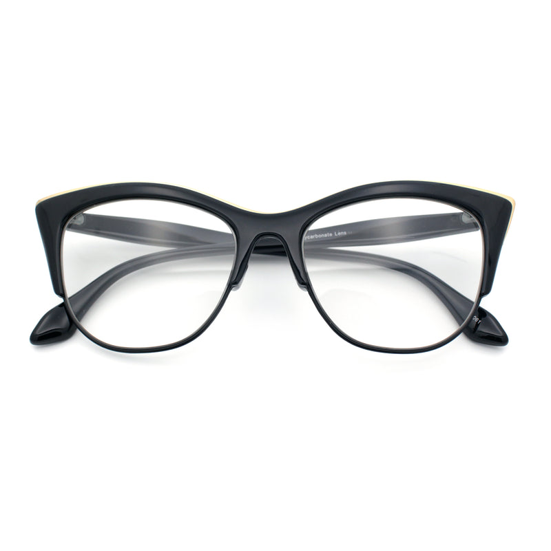 SA106 Womens High Point Squared Half Rim Look Cat Eye Glasses