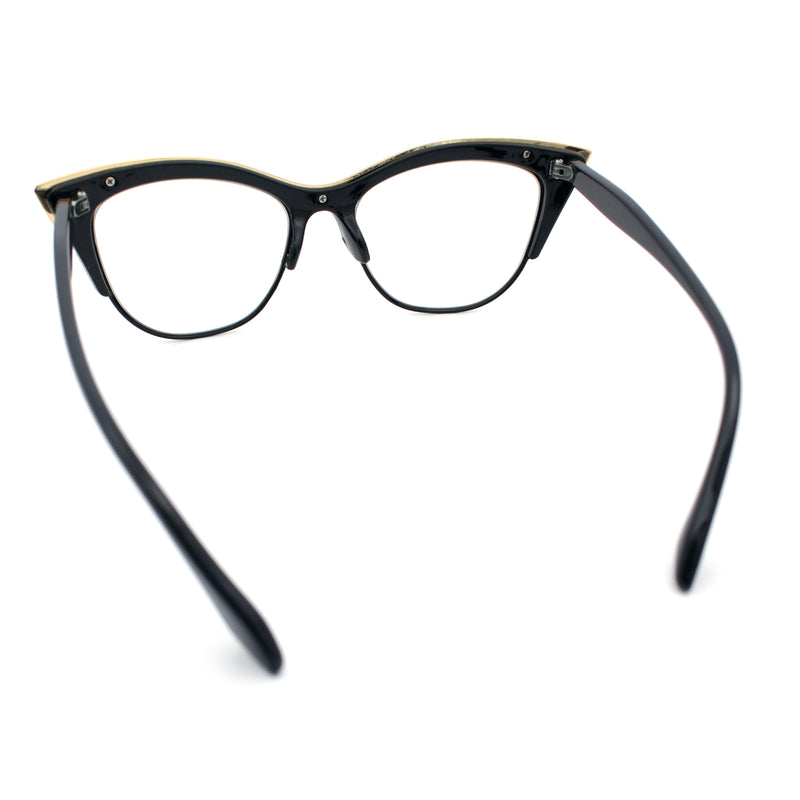SA106 Womens High Point Squared Half Rim Look Cat Eye Glasses