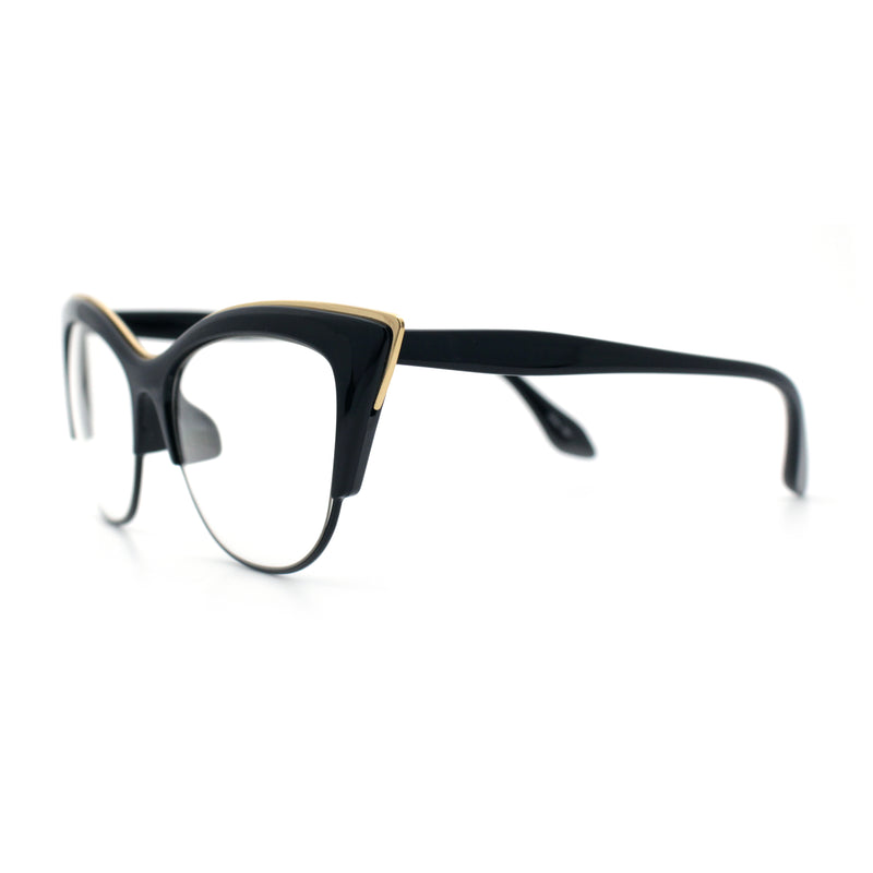 SA106 Womens High Point Squared Half Rim Look Cat Eye Glasses
