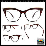 SA106 Womens High Point Squared Half Rim Look Cat Eye Glasses
