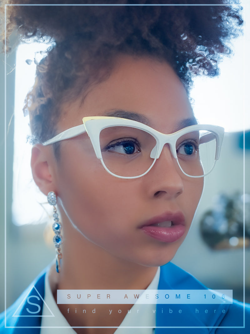 SA106 Womens High Point Squared Half Rim Look Cat Eye Glasses