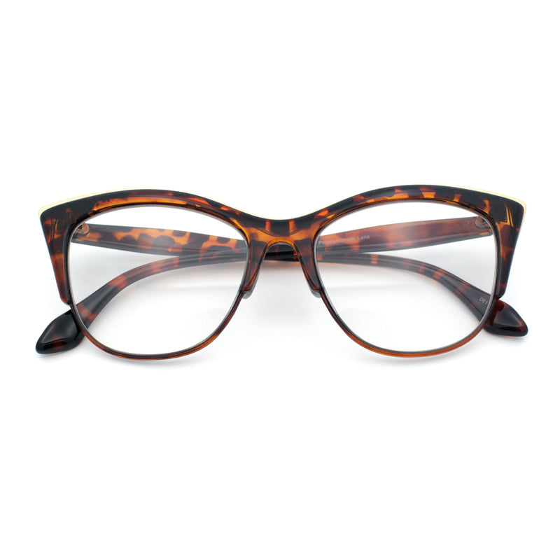 SA106 Womens High Point Squared Half Rim Look Cat Eye Glasses