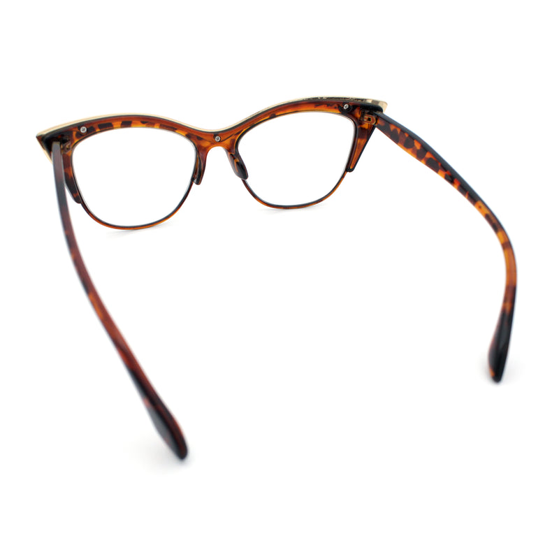SA106 Womens High Point Squared Half Rim Look Cat Eye Glasses