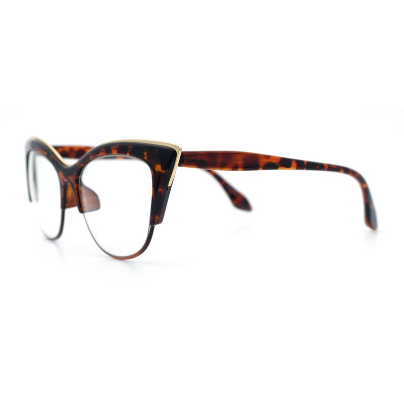 SA106 Womens High Point Squared Half Rim Look Cat Eye Glasses