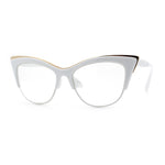 SA106 Womens High Point Squared Half Rim Look Cat Eye Glasses