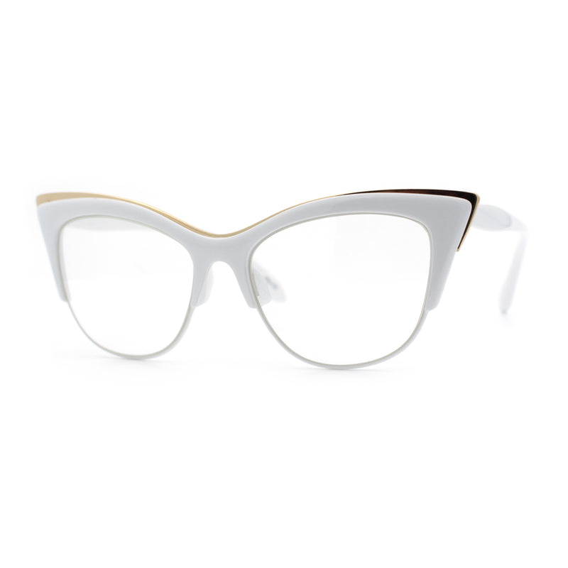 SA106 Womens High Point Squared Half Rim Look Cat Eye Glasses