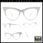 SA106 Womens High Point Squared Half Rim Look Cat Eye Glasses