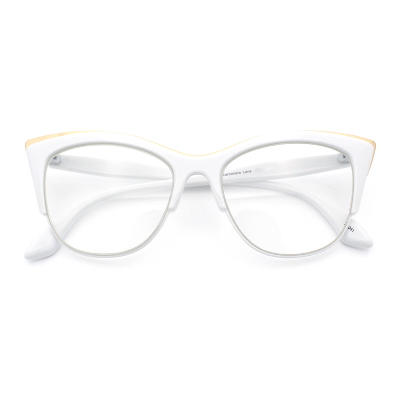 SA106 Womens High Point Squared Half Rim Look Cat Eye Glasses